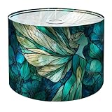 Lamp Shade Ethereal Fairy Floral Stained Glass Jewel Tones Drum Lamp Shades for Table...