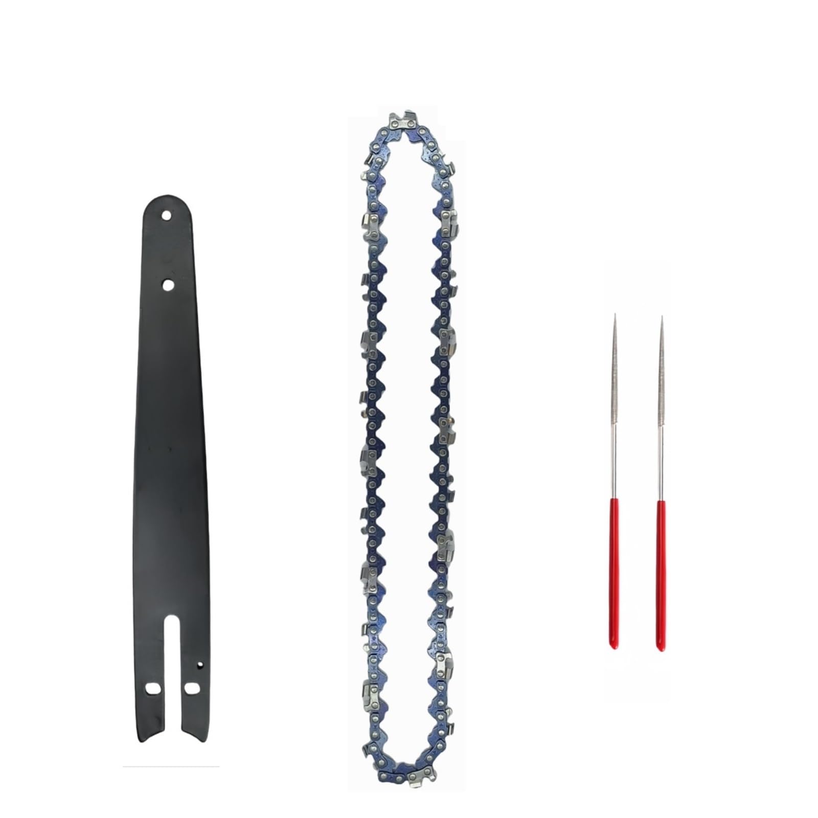 ZHLWei 8Inch Mini Steel Chainsaw Set 1/4" Pitch Semi Chisel Chains 47 Drive Links .043" Gauge Chains Wood Cutting Parts for Electric Saw