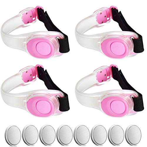 Premium LED Light Up Armband, Reflective Adjustable Wearable Silicone Running Belt Strap / Waterproof Glow in the Dark for Running Jogging Walking Cycling Concert Camping Outdoor Sports (Pink)