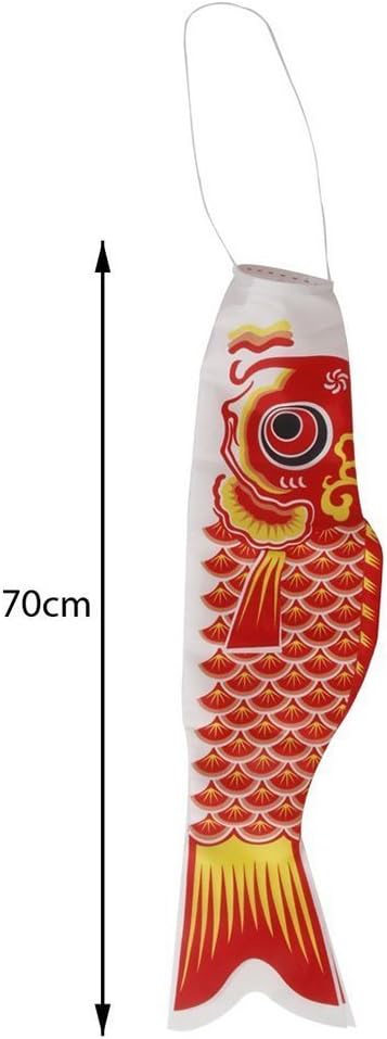 LEORX Japanese Carp Flag Koinobori Windsock - 70cm, Red - Image 3