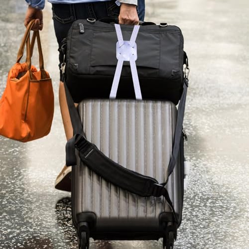 Image of Huakaile 2 Pack Luggage Straps for Suitcase, Adjustable Luggage Belt Bungees Straps with Buckle, Elastic Suitcase Straps Connectors for Travel Tie Down Backpack Bag Cruise Accessories (Silver)