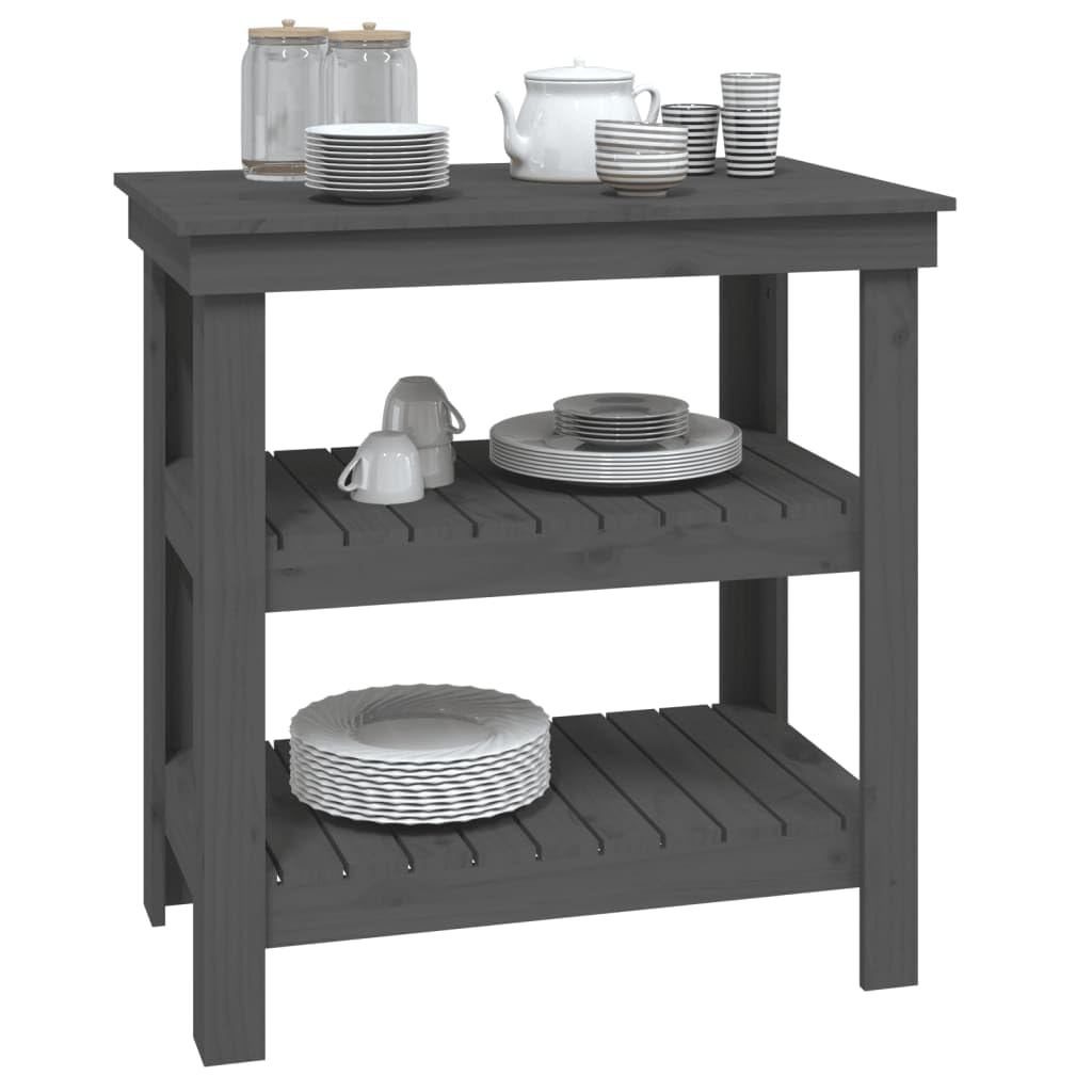 Banco de trabajo gris madera maciza de pino 78,5 x 50 x 80 cm con estante cajón y pared perforada para taller, garaje, sala de hobby, reparación y orden