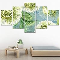SIGNWIN 5 Panel Canvas Wall Art Modern Art Bouquet Colorful Decorative Elements Floral Multicolor Photography - 60