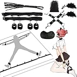 sm 拘束具 女性 11点セット 多体位 正常位 後背位 フェラ位 M字 カップル 夫婦 アダルトグッズ 乳首責め アイマスク コスプレ(収納袋付き)