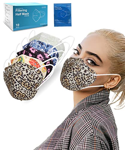 Tayogo FFP2 NR 25 uds, Respirador Homologadas CE, 5 Capas, Alta Filtración, Envase Individual, Filtración ≥ 95% para Adultos (black) (10colores-1) Cover