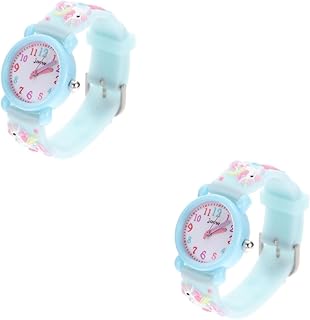 2 Peças Relógios De Quartzo Relógio Infantil Relógio Infantil Relógio Infantil Desenho Animado Relógio Infantil Relógio Esportivo De Pulso Para Meninas Relógio Infantil Unicórnio