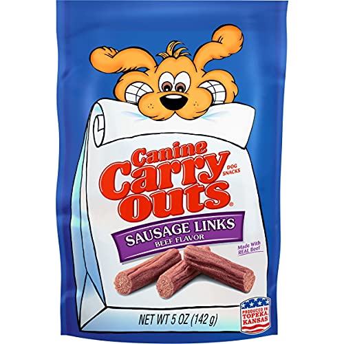 Canine Carry Outs Sausage Links Beef Flavor Dog Snacks 5 Ounce Bag