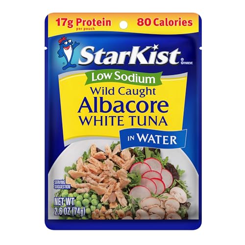 Image of StarKist Low Sodium Albacore White Tuna in Water, 2.6oz Pouch, 24-Pack