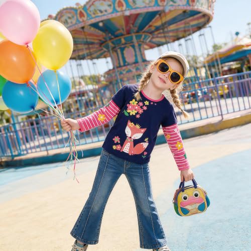 Image of VIKITA Girls Long Sleeve T-Shirt, Cotton Graphic Top