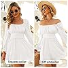Exlura-Women-Tie-Back-Long-Lantern-Sleeve-Square-Neck-Ruffle-Dress-Elastic-Waist-Aline-Casual-Mini-Dress EXLURA Women Tie Back Summer Dresses Long Lantern Sleeve Square Neck Ruffle Elastic Waist Aline Casual Mini Dress