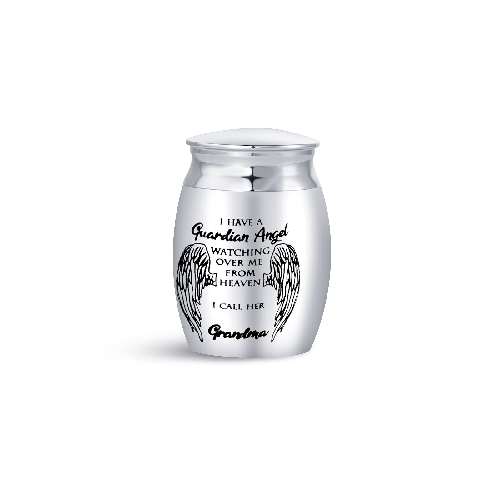 Fgt Silver Mini Urns For Ashes Cremation For Grandma Funeral Urns Memorial Keepsake I Have A Guardian Angel Watching Over Me From Heaven Stainless Steel