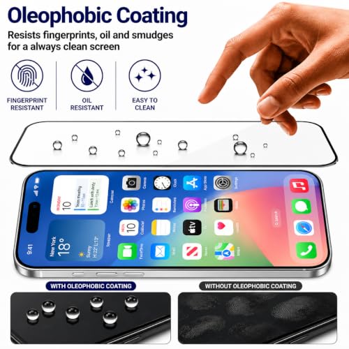 Image of Tempered glass for iPhone 16 | Screen Protector, Full HD Quality, Anti-Scratch, Edge to Edge Coverage, Easy Installation of iphone 16 tempered glass, Pack Of 1