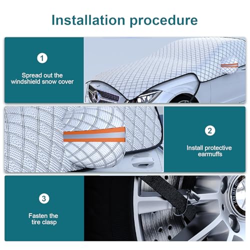 hifrom Copertura parabrezza auto, neve, auto, motore, copertura invernale per parabrezza, protezione UV, per auto, SUV, camion, furgoni