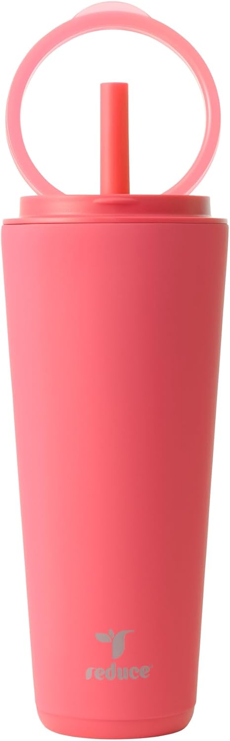 REDUCE Halo 32 oz Stainless Steel Vacuum Insulated Tumbler - Spill Proof Travel Mug with Flip Handle Lid - Keeps Drinks Cold for 32 Hrs - Dishwasher Safe - Cupholder Friendly - Daquiri