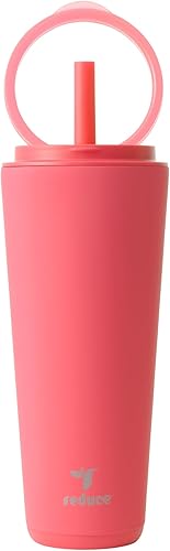 Miniatura 24 de REDUCE Halo - Vaso de acero inoxidable con aislamiento al vacío de 32 onzas, taza de viaje a prueba de derrames con tapa con asa abatible, mantiene