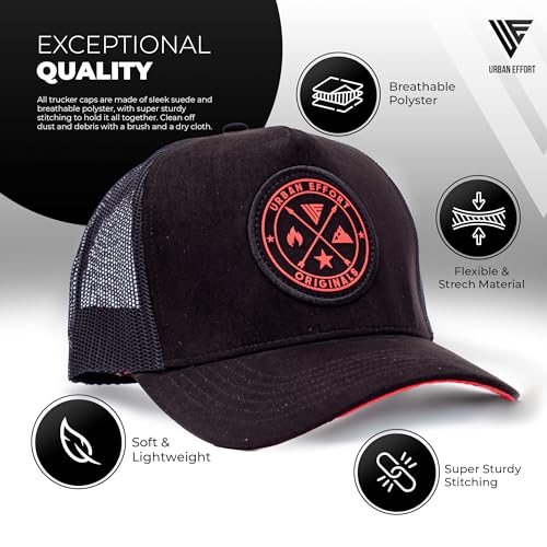 Image of Urban Effort Trucker Hat for Men - Mesh Back Baseball Cap, 5 Panel Snapback Hats for Men and Women