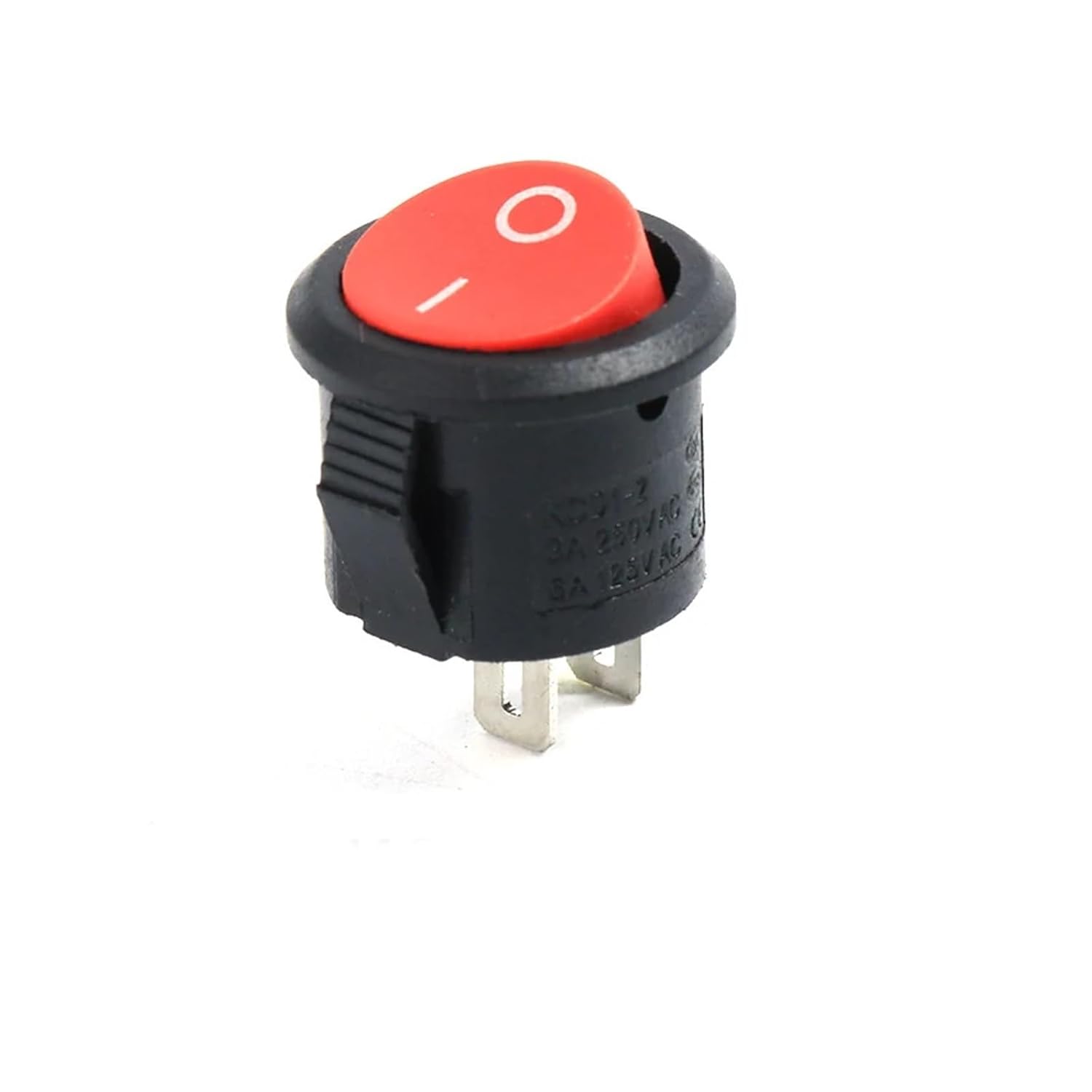 5pcs KCD1-105 Diameter Small Round Boat Rocker Switches Black Mini Round Black White Red 2 Pin ON-Off Rocker Switch (Color : 2Pin Red)