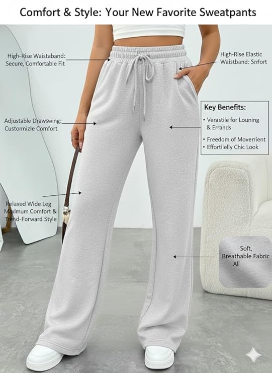 Image of Women's Joggers - High Waist Jogger Pants for Women - Gym Wear, Workout & Fitness Pants - Track Pants for Women - Stylish Casual Wear Joggers for Girls & Ladies
