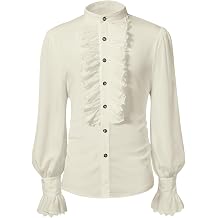 Bbalizko Men Pirate Shirt Victorian Ruffled Medieval Renaissance Costume