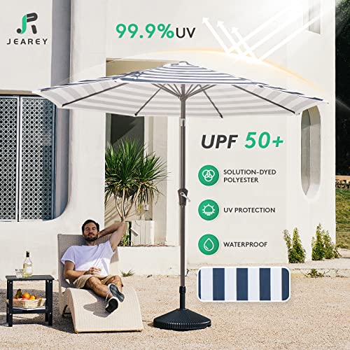 Image of JEAREY 9FT Outdoor Patio Umbrella Outdoor, Market Umbrella 8 Sturdy Ribs UV Protection Waterproof for Garden
