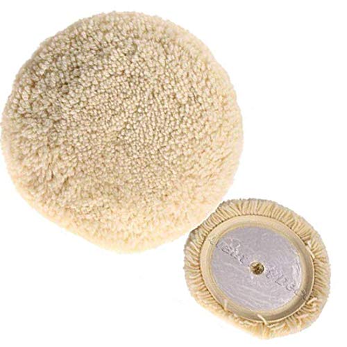 Image of DIY Crafts Pack Of 3 Pcs, Off White Round, 7 inchinch Car Polishing Soft Wool Auto-Stick Pad Buffing Cleaning Polisher Kit For Industry Furniture Glass Car Steel Tab(Pack Of 3 Pcs, Off White Round)