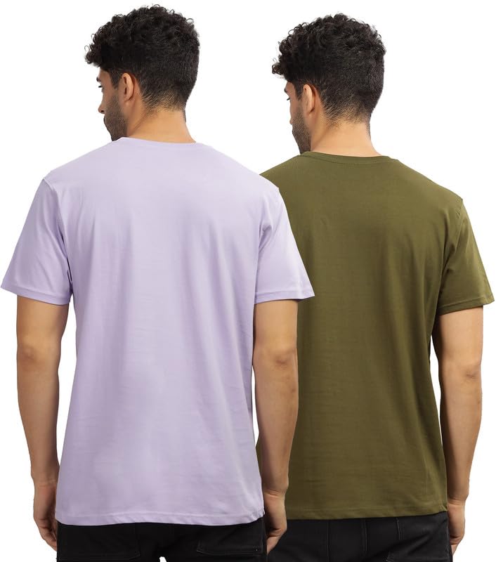 Image of XENOVAURBAN Unisex Regular Cotton Combo of 2 Solid Color Tshirt
