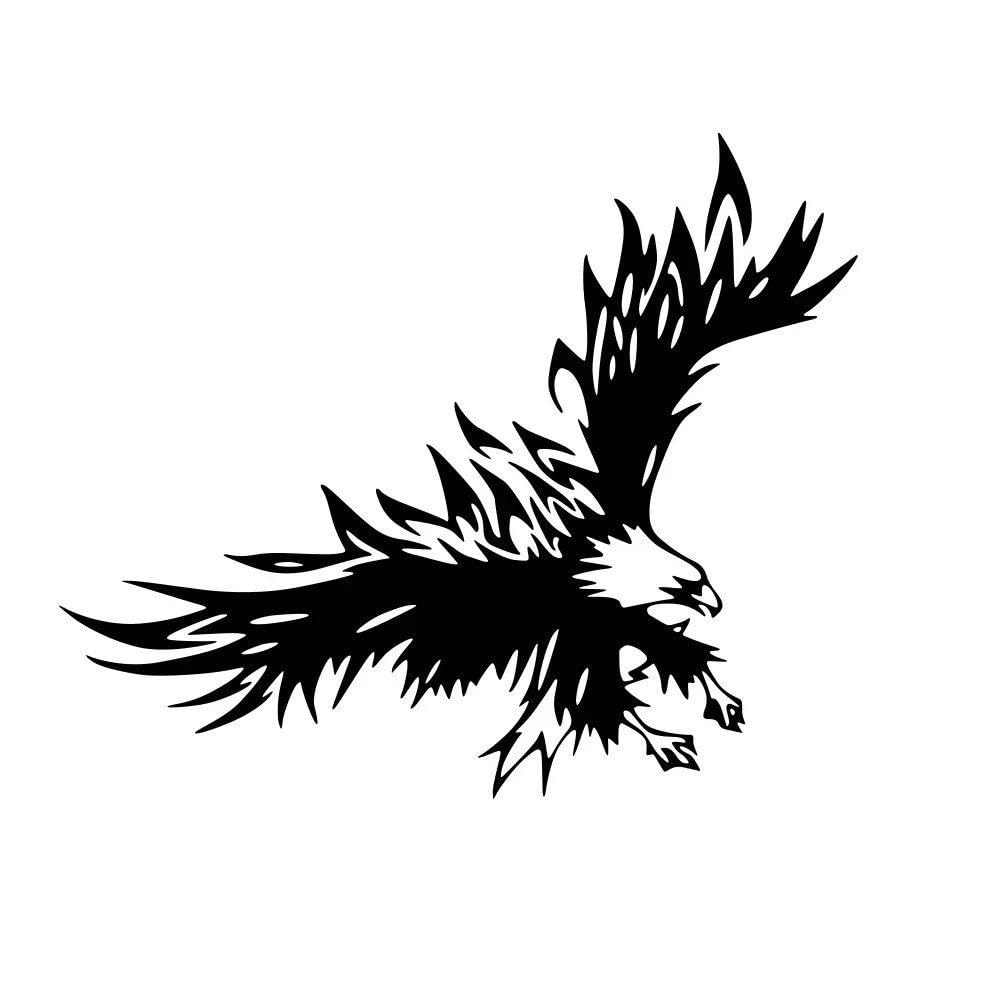 Car Bonnet Stickers Eagle Pattern Vinyl Decal Auto Colorful Waterproof Vehicles PVC(Glossy Black,80x50cm)