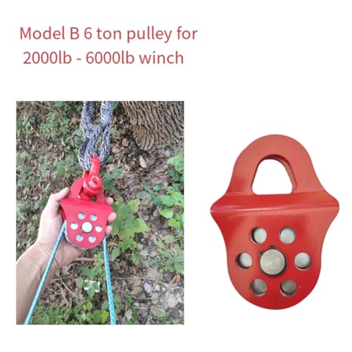 Heavy Du Pulley Blockwinde – Abschlepp- und Bergungsrolle mit Klampe und Haken – Seilrolle für Offroad-Heben und Erholungsanwendungen