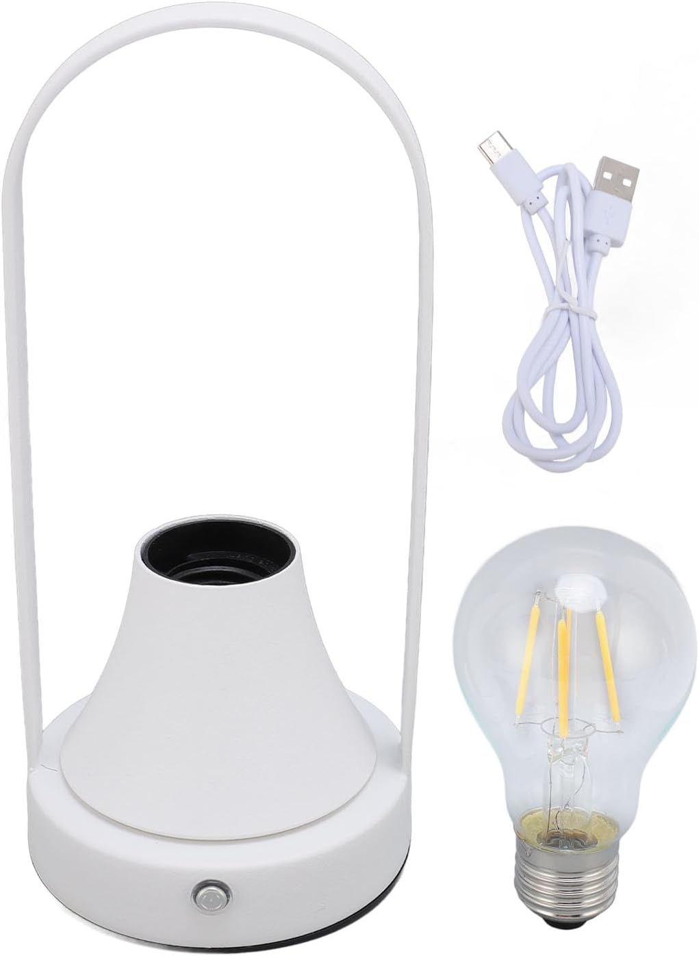 Rechargeable Touch Bedside Desk Lamp with 1800mAh Battery, Warm LED Light, Dimmable Brightness - Elegant Metal & Glass Design, Cordless Nightstand Light for Home, Bedroom, Livi