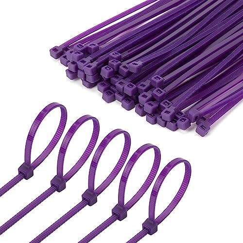 Image of Armpow 6 Inch Purple Zip Tie 1000 PCS, 18 Lbs - Small to Medium Zip Tie, Nylon PA66 UV Resistant Cable Tie for Indoor and Outdoor Use - Ideal for bundling and securing objects