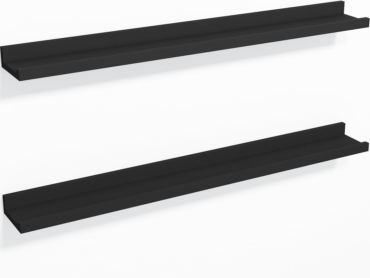 LIGGUE 35 Inch Black Floating Shelves Wall Mounted Set of 2, Wall
