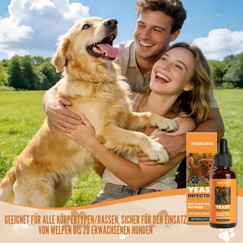 OPEIXSAYKOC Ohrentropfen für Hunde 2 x 60ml, Ohrentropfen Hund Entzündung