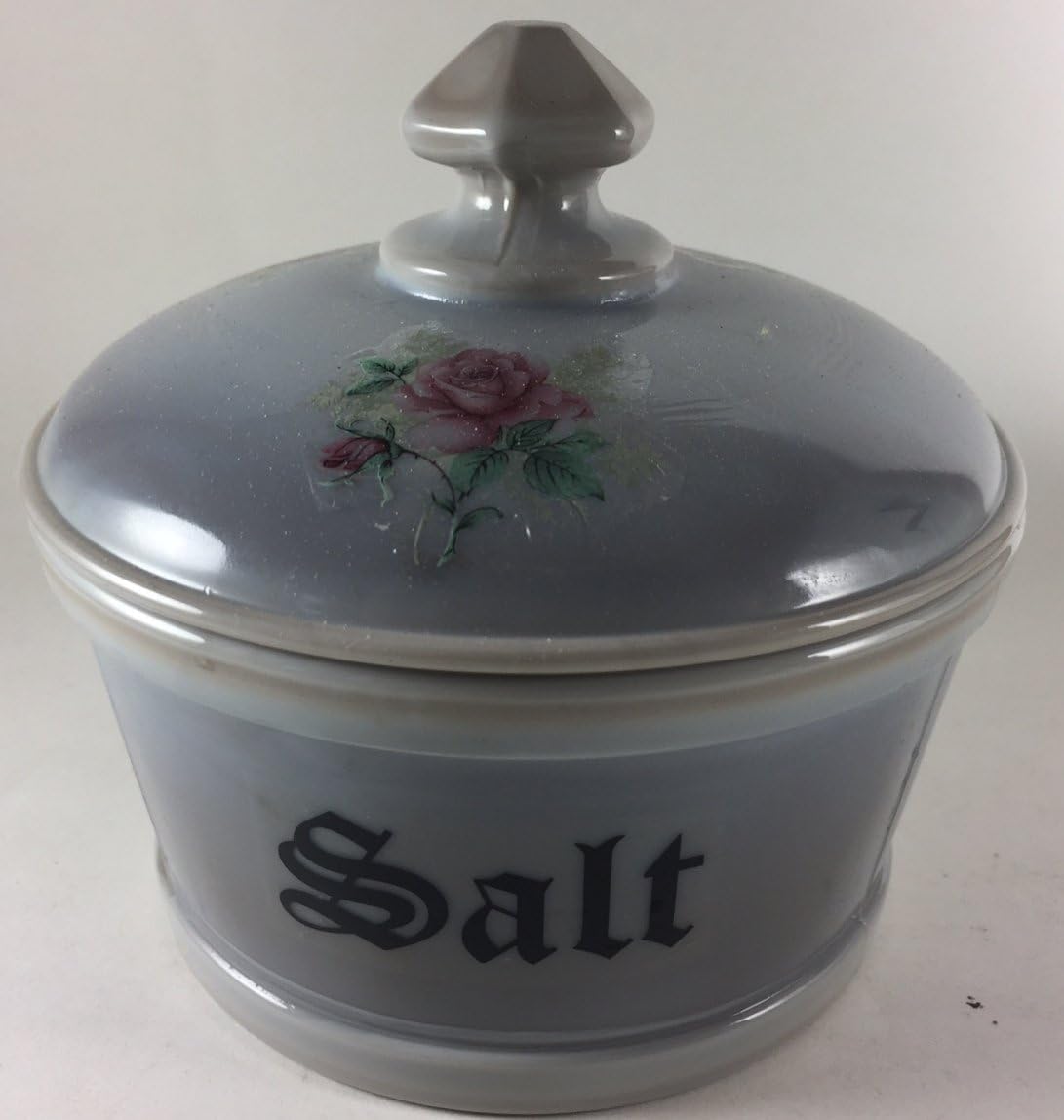 Covered Salt Tub w/"Salt" - Rosso Exclusives - American Made - Mosser Glass USA (Milk w/Red Bow Scottie)