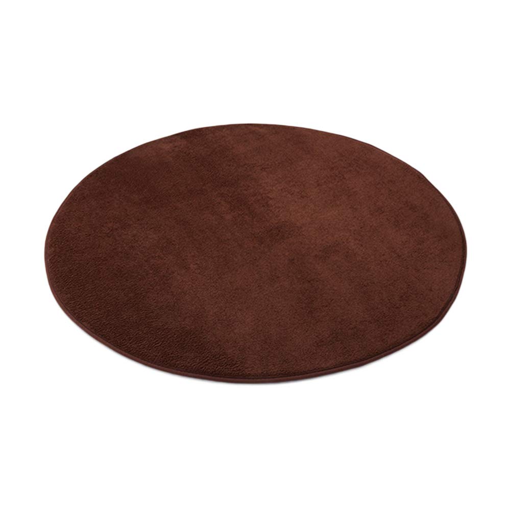 Tappeto Camera da Letto Rotondo Tappeto Salotto Pelo Corto Soffice Antiscivolo Tappeti Soggiorno, Super Morbido Adatto per Home Decor,160cm,Caffè