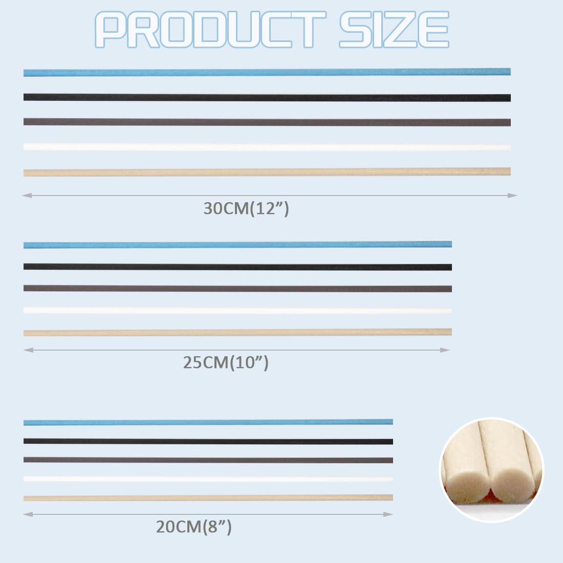 Reed Diffuser Sticks - 3mm Rattan Fiber Sticks for Essential Oil Aroma Diffuser, Long-Lasting Aroma Diffuser Replacement Sticks (100 Count), Blue