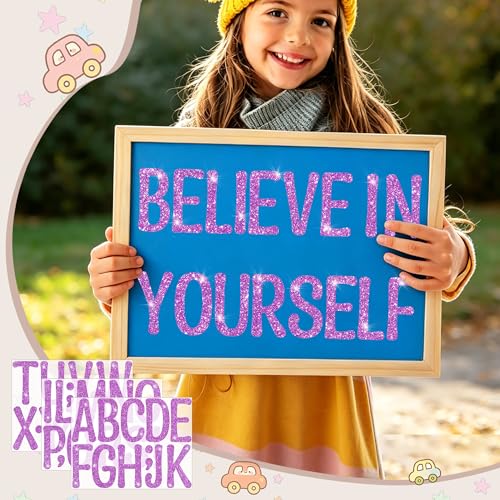 Image of Glitter Letter Stickers, 4 Inch Large Letters for Poster Board (Purple) | 160 PCS,Self-Adhesive,Vinyl Alphabet Stickers,Bulletin Board Letters for Classroom,Party,DIY Crafts,Home,Office,Mailbox Decor