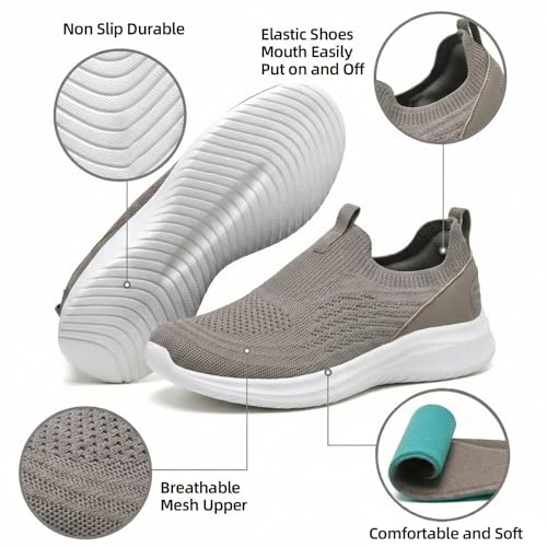 Image of TIOSEBON Women's Walking Tennis Shoes Knit Comfortable Slip on Breathable Mesh Lightweight Sneaker