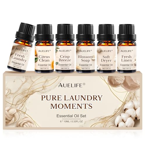 Auelife Laundry Essential Oils Set for Dryer Balls, 6x10ml Diffuser Oil
