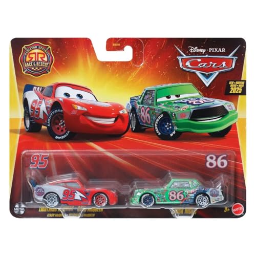 Cars Disney Pixar Pack 2pcs Voitures en métal 1:55 - Radiator Springs Rally Race 200 Lightning Mcqueen & Chick Hicks