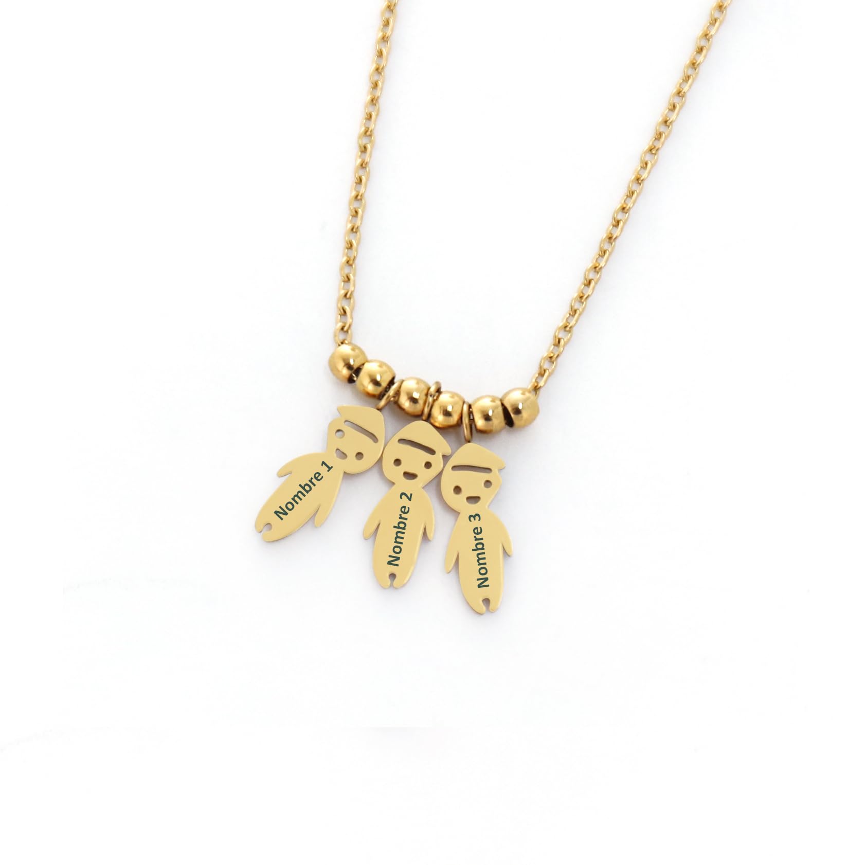 Bervi Collar Personalizado Familia | Nombres Grabados | Acero Inoxidable | Para Mujer, Niños y Niñas | Regalo