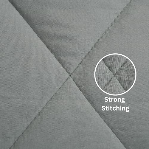 Image of Galaxy Home Decor Premium Microfibre Reversible Comforter | Ultra-Soft, Lightweight & All-Season Warm Quilt | Cozy AC Blanket for Single Bed 60 inch x 90 inch | 220 GSM, Grey & Silver