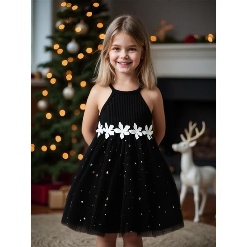 Baby Girl Tulle Dress with Bow & Daisy Belt-7 Colors for 3 Months-3 Years Soft Princess Party Outfit3