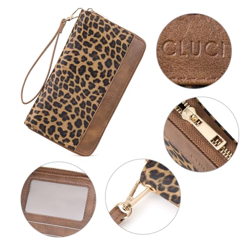 Image of CLUCI Women Wallet Large PU Leather Wristlet Purse for Women RFID Blocking Zip Around Card Holder Ladies Travel Clutch | RFID
