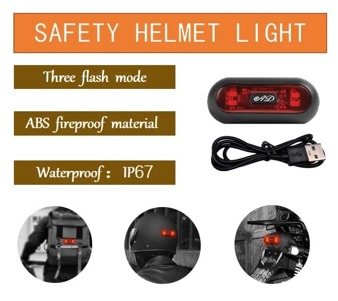 Image of Smart LED Riding Helmet Light Indicator for Night Ride Bike Black with Strobe Light for Motorcycles and Bikes