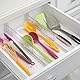 iDesign Schubladen Organizer, verstellbares Schubladen Ordnungssystem aus Kunststoff für die Küche, 2er-Set Schubladentrenner für tiefe Schubladen, durchsichtig