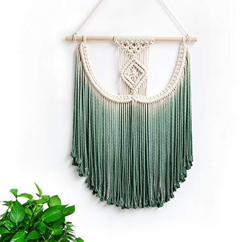 Macrame Wall Hanging Tapestry Hand Woven Pendant Decoration House Ceremony Living Room Home Furnishing Accessories (Green)