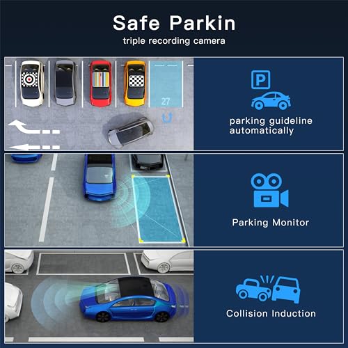 360 Degree View 4 Channel Dash Cam 5G WiFi & App Control, GEMEK 2K Front and Rear Inside, Left and Right Dash Camera for Cars, Free 64GB TF Card, G-Sensor, Night Vision, 24 Hour Parking - image 8