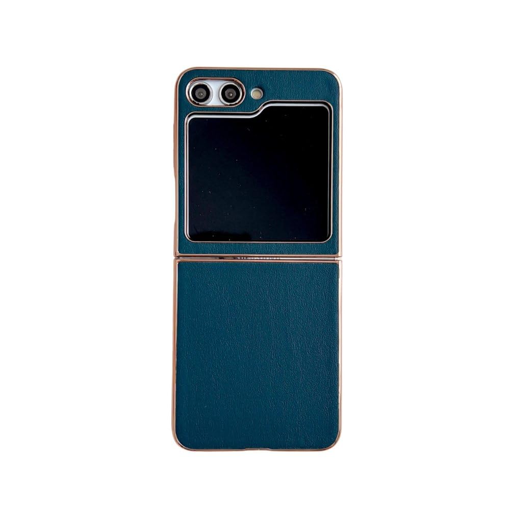 Coque cuir galvanisé pour Samsung Galaxy Z Flip 5 rigide verte - 7