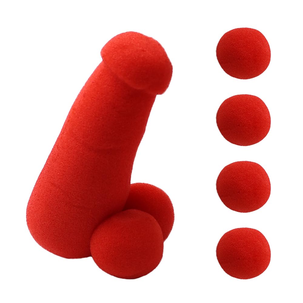 Hsthe Sea 1 Set Small Sponge Brother Magic Tricks,4 Pcs Red Sponge Balls Funny Gadgets Street Stage Close up Magic Tricks Magician