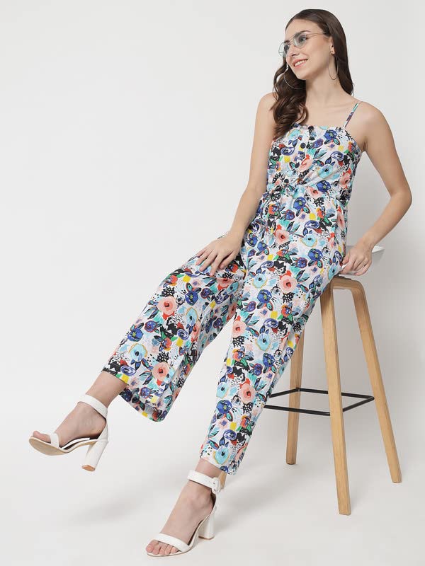 Image of THE DRY STATE Women's Smocked Jumpsuit Shoulder Tie Up